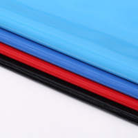 0.4mm Ultra-Mince 100% Polyester Tissu Élastique Miroir Surface En Cuir Verni Gants De Boxe Tablier Factice En Cuir Artificiel