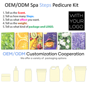 Vente en gros de pédicure à base de plantes de luxe en gelée de cristal 4 en 1 kit de gommage 4 en 1 pour le bain exfoliant pour le salon, la <span class=keywords><strong>boue</strong></span> et la gelée - Product Image 6