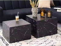Moderne Simple MDF Bois Table Basse Intérieur Extérieur Salon Meubles En Métal pour Hôtels Restaurants Chambres En Gros