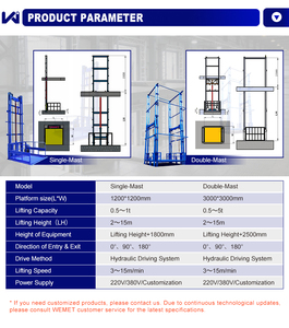 Monte-charge industriel à faible coût, capacité <span class=keywords><strong>de</strong></span> charge 1000 kg, pour entrepôt et entrepôt en mezzanine - Product Image 5