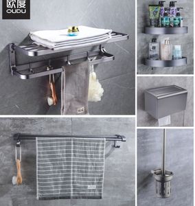 طقم إكسسوارات حمام فندقي حديث ومتين وصديق للبيئة، قابل للطي، مصنوع من الألومنيوم المصقول، مثبت على الحائط، مكون من خمس قطع، ضمان لمدة عامين - Product Image 6