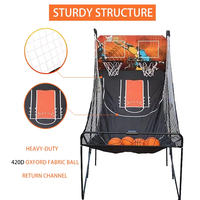 Jeu d'arcade de basket-ball en métal pour 2 joueurs, adapté à l'interaction parent-enfant, pour l'intérieur et l'extérieur, pour adultes et adolescents