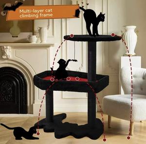Tek bir üründe Cadılar Bayramı kedi tırmanma çerçevesi, kedi yatağı ve kedi ağacı. Evde kullanım için kedi zıplama platformu, çok yer kaplamaz. - Product Image 5