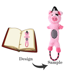 Meilleures ventes Jouet pour chien personnalisable en forme de cochon pirate de dessin animé, jouet à mâcher pour chiens agressifs - Product Image 1