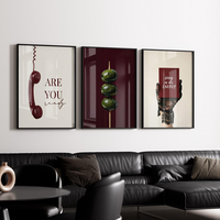 HAOWAI OEMODM 3pcs Set Poster Fashion Mewah, 3 Cetakan Fashion Mewah, Seni Dinding Desainer, Dekorasi Hypebeast, Seni Dinding Gadis Keren