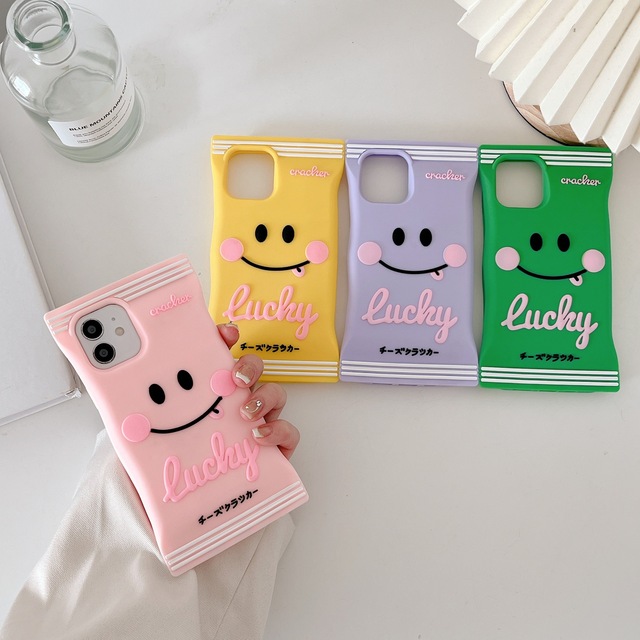 Candy Apple Phone case iPhone 14 13 12 11 Plus Xs Xr Funny smiley Face Snack Bag Creative Niche 6p