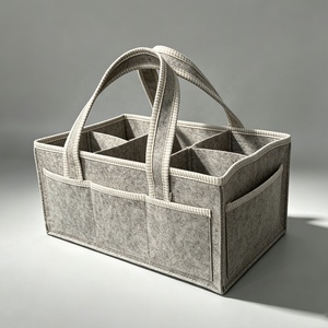 Cesta Organizadora de <span class=keywords><strong>Pañales</strong></span> con Logotipo Personalizado al por Mayor, de Gran Capacidad, con Múltiples Bolsillos, Portátil, de Fieltro, para Guardería - Product Image 3