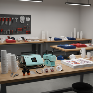 VEVOR Máquina de Prensa Térmica Automática 2 en 1 para Gorras y Tazas, 220V/110V, Eléctrica Semiautomática para Impresión Textil - Product Image 2