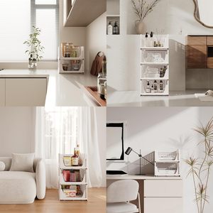 Contenitori di stoccaggio impilabili in materiale 4 pezzi per cassettiere contenitori per armadio cucina <span class=keywords><strong>bagno</strong></span> - Product Image 3