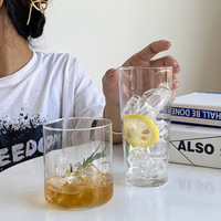 Modern glazen tumbler met rechte zijden, hoge sapbeker, highball drinkglas voor water, cocktails, ijsthee, thuis, café, restaurant