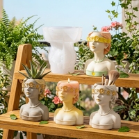 Moule en silicone pour pot de fleurs « Dame Masquée », idéal pour le bricolage, la cimentation, le plâtre, les coupelles de rangement, les ornements, les porte-bougies d'aromathérapie, et la création de objets en résine époxy