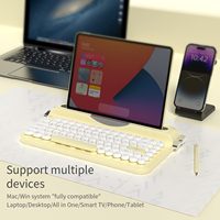 Ajazz AF84 Keyboard Nirkabel Membran Senyap, Koneksi Dual-Mode 2.4G