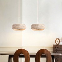 Luminaire suspendu en travertin rond naturel vintage Wabi-sabi pour chambre à coucher, couloir, table à manger
