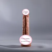 Ecenia Gode réaliste en silicone - 411g, texture peau réaliste, Muneca Realista Persona, ventouse, jouet pour adultes pour femmes