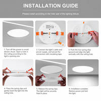 Plafonnier LED Rond Ultra Fin Sans Cadre 2cm 9W 18W 24W 36W Encastré 180° Direct Usine °   Lampe d'éclairage pour la maison