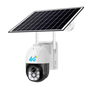 Verto Caméra d'extérieur étanche IP66 3MP alimentée par batterie solaire Caméra CCTV 4G IP PTZ