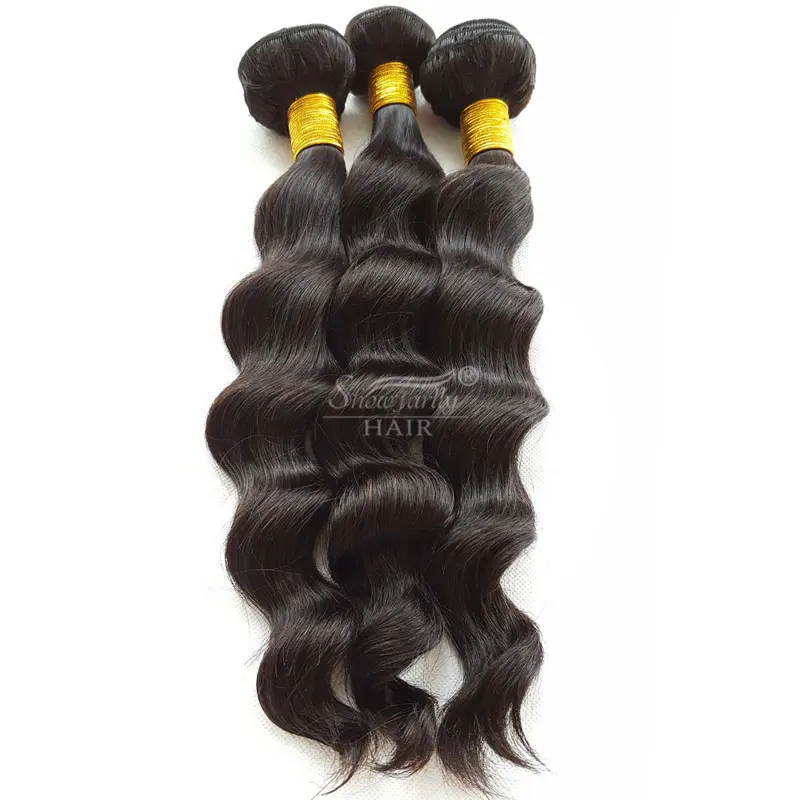 Meilleure vente Extension de cheveux humains Naturel Noir Loose Deep Wavy Hair # 1b Weft Bundles