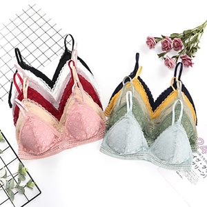 All'ingrosso in <span class=keywords><strong>pizzo</strong></span> senza fili di Lingerie <span class=keywords><strong>triangolo</strong></span> coppe <span class=keywords><strong>reggiseno</strong></span> in Nylon con biancheria intima imbottita rimovibile per le donne - Product Image 2