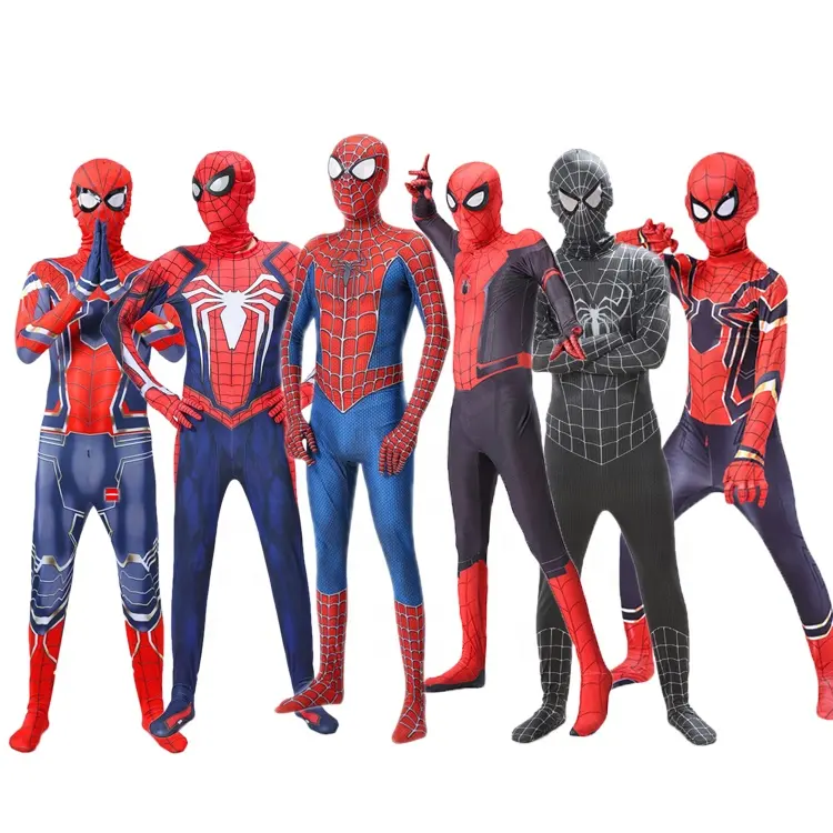 Halloween Cosplay Costume Newest Fancy Spider Man Spiderman Costume Fancy Jumpsuit Adult And Children Red Black Cosplay Clothes