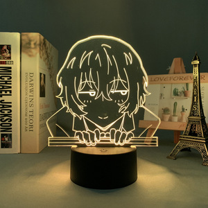 Venta al por mayor nuevos perros callejeros Bungo <span class=keywords><strong>Dazai</strong></span> Osamu Nakahara Chuuya Kawaii Girl DIY 3D LED linterna acrílico <span class=keywords><strong>Anime</strong></span> noche Luz - Product Image 2