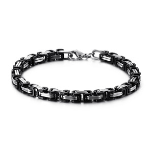 4/6/8mm di larghezza in acciaio inox bizantina bracciale a catena per gli uomini Rock gioielli maschili maglia quadrata regale braccialetti imperatore - Product Image 6