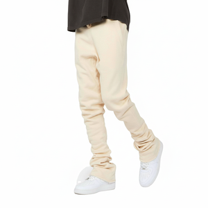 Pantalones de chándal acampanados de algodón 100% Unisex personalizados, pantalones de chándal para correr de cintura media, Pantalones rectos curvos a rayas, pantalones acampanados 2026 - Product Image 1