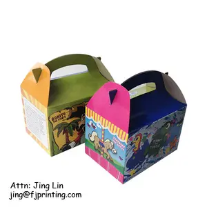 食品グレードの板紙カスタム印刷MCレストラン包装子供幸せな食事ゲーブルゲーブル紙箱
