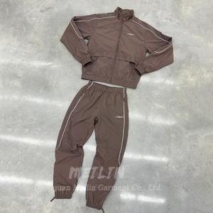 Factory Custom 3m Reflective Suit Set <b>Zip</b> <b>up</b> <b>Jacket</b> Jogger Set Nylon Track Pants Lightweight Polyester Tracksuit Windcheater Set - Product Image 4