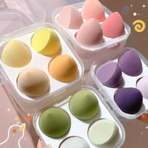 4Pcs Super Soft Cosmetic Beauty Face Makeup Sponge Powder Puff OEM Private Label Foundation Blender Sponge For Women