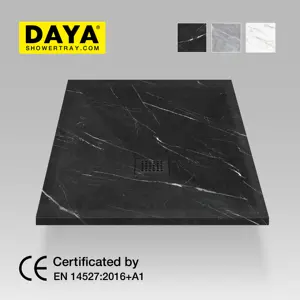 Moderne Badezimmer basis dunkelgraue Pfanne Stein harz Poly marble schwarz Dusch wanne Tabletts