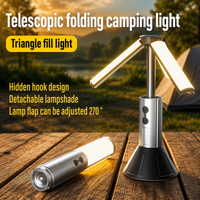 Lámpara de Camping LED Telescópica de 4 Etapas 270 °   Linterna trípode plegable 2 en 1, lámpara para tienda de campaña recargable por USB para exteriores