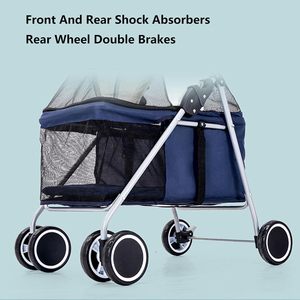 Large Portable Four Wheels Cat Pet Carrier <b>Stroller</b> Simple Design Foldable Travel Product for Pets - Product Image 4
