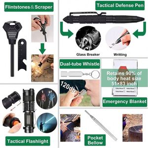 Outdoor Survival Gear Kit 16 in 1 Camping Accessories Kit Professional Emergency Survival Kit for Camping - Product Image 3