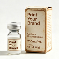 Emballage individuel pour flacons de 3 ml et 10 ml, flacons Pepti, étiquette et boîte holographiques brillantes pour flacon de 3 ml