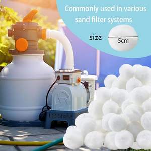 Balle filtrante pour <span class=keywords><strong>piscine</strong></span> personnalisée en polyester 100% réutilisable, emballée sous vide, 700g, 50mm, blanche - Product Image 5