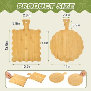 Set di Taglieri in Bambù Decorativi per Cucina, per <span class=keywords><strong>Pane</strong></span>, Salumi, Formaggi, Carne, Frutta - Product Image 6
