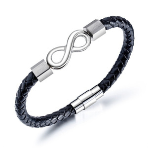 Pulsera de Cuero Trenzado Unisex Negra de 12 mm con Cierre de Gancho de Acero Inoxidable, Brazalete de Moda, Joyería de Regalo - Product Image 5