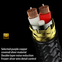 Câble audio/vidéo ERUMPENT Hifi stéréo 6,5 mm plaqué or mâle-mâle TRS avec gaine en PVC pour microphone, haut-parleur de voiture, amplificateur de guitare