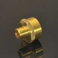 Raccord droit double mâle en laiton, réducteur 3/4 pouce, pour conduites d'eau et de gaz, tête hexagonale, marque LFA