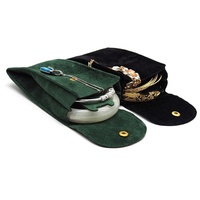 Pochettes de luxe en microfibre pour bijoux, bijoux, colliers, bracelets, pochettes, couleur verte, 100 pièces