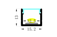 Profilés en aluminium linéaires LED personnalisés YG-1513A 15,2*13 mm, diffuseur en PC en forme de U monté en surface, pour éclairage mural