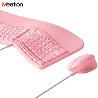 Ensemble clavier et souris ergonomique sans fil MEETION DirectorC2 2,4 GHz et mode double, adapté aux ordinateurs de bureau PC
