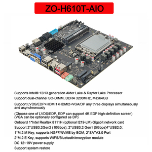 Limyee H610 12th Gen Alder Lake-S Processor 19V Mini PC ITX <b>Motherboard</b> Desktop Gaming <b>Computer</b> 64GB DDR4 SATA Double New - Product Image 2