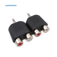 Adaptateur de connecteur audio stéréo mâle vers 2 RCA femelle plaqué or 3.5mm