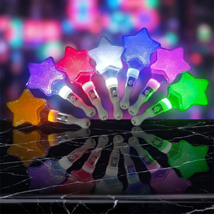 Encendedores fluorescentes de mano con logotipo personalizado de estrella de cinco puntas, regalos conmemorativos relacionados con el canto en filas de espera en festivales de música. - Product Image 4