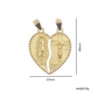 Collier de couple JML Fashion en plaqué or 14 carats avec pendentif Vierge Marie Jésus, cœur à cœur, pour hommes, femmes, bijoux en alliage pour enfants