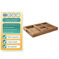 Plateau de service rectangulaire en bois pour fruits, collation et Dessert