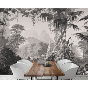 Revestimiento de paredes <span class=keywords><strong>Eden</strong></span> Panorámico Selva tropical Vegetación Retro Restaurante Sofá Fondo Pared Papel tapiz - Product Image 4