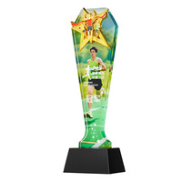Trophée en métal avec pentagramme incrusté de cristaux, impression couleur optique, pour les compétitions sportives, basket-ball, badminton, football, récompenses honorifiques