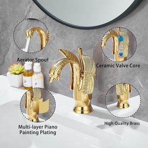 Grifo de lavabo de latón antiguo europeo <span class=keywords><strong>grifos</strong></span> mezcladores de agua fría caliente con grifo de lavabo de diseño Animal - Product Image 5